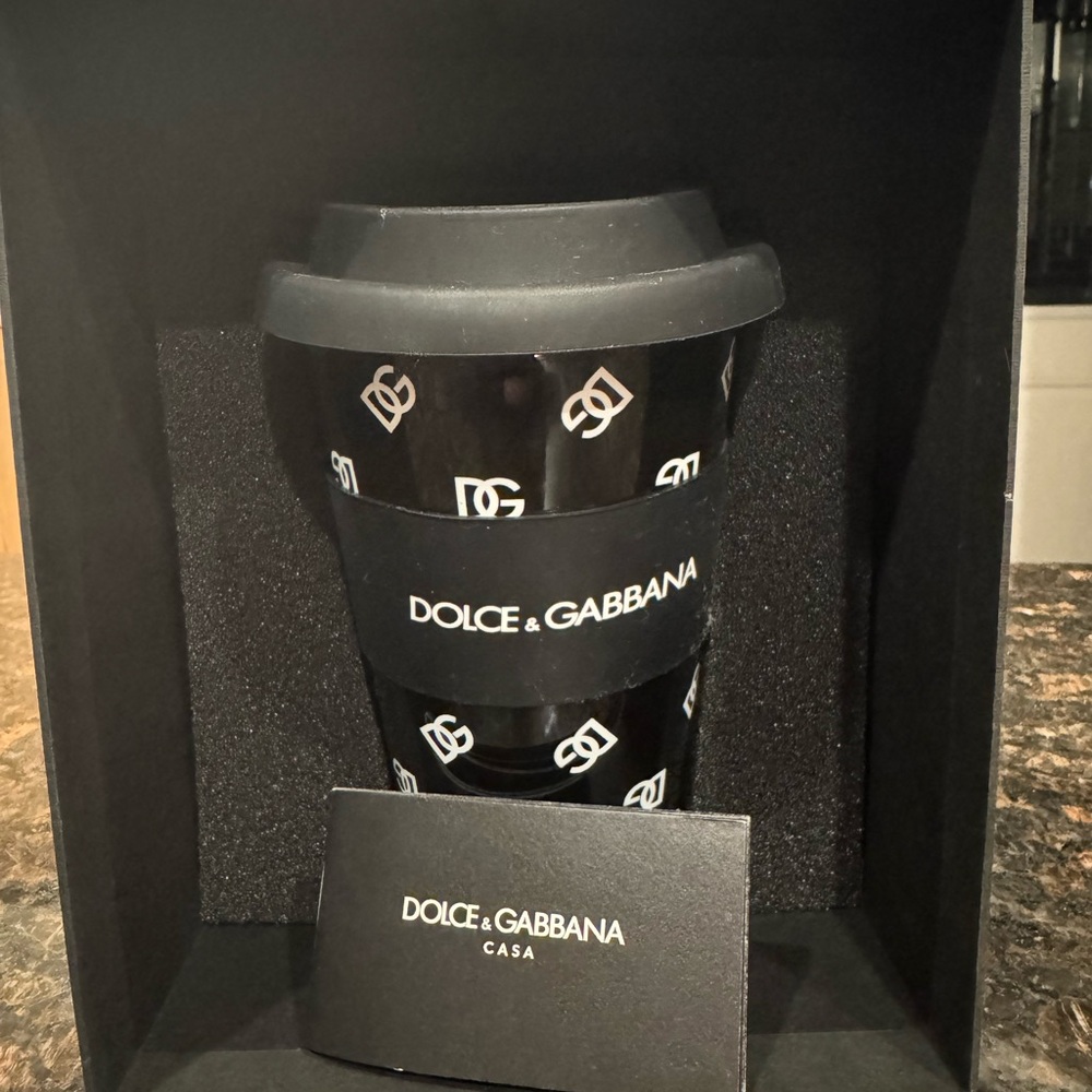 Dolce & Gabbana Black Ceramic Travel Mug